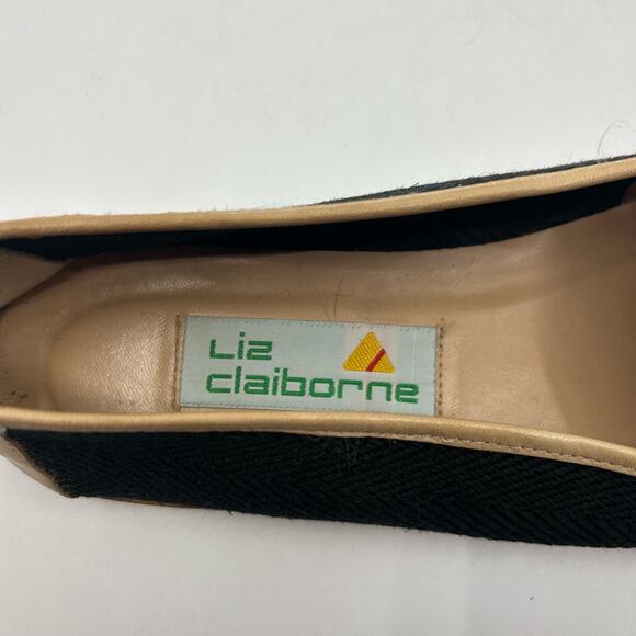VTG Liz Claiborne Sport Loafer Shoes WMNS US 9 Black/Beige Slip On Round Toe - Picture 7 of 7